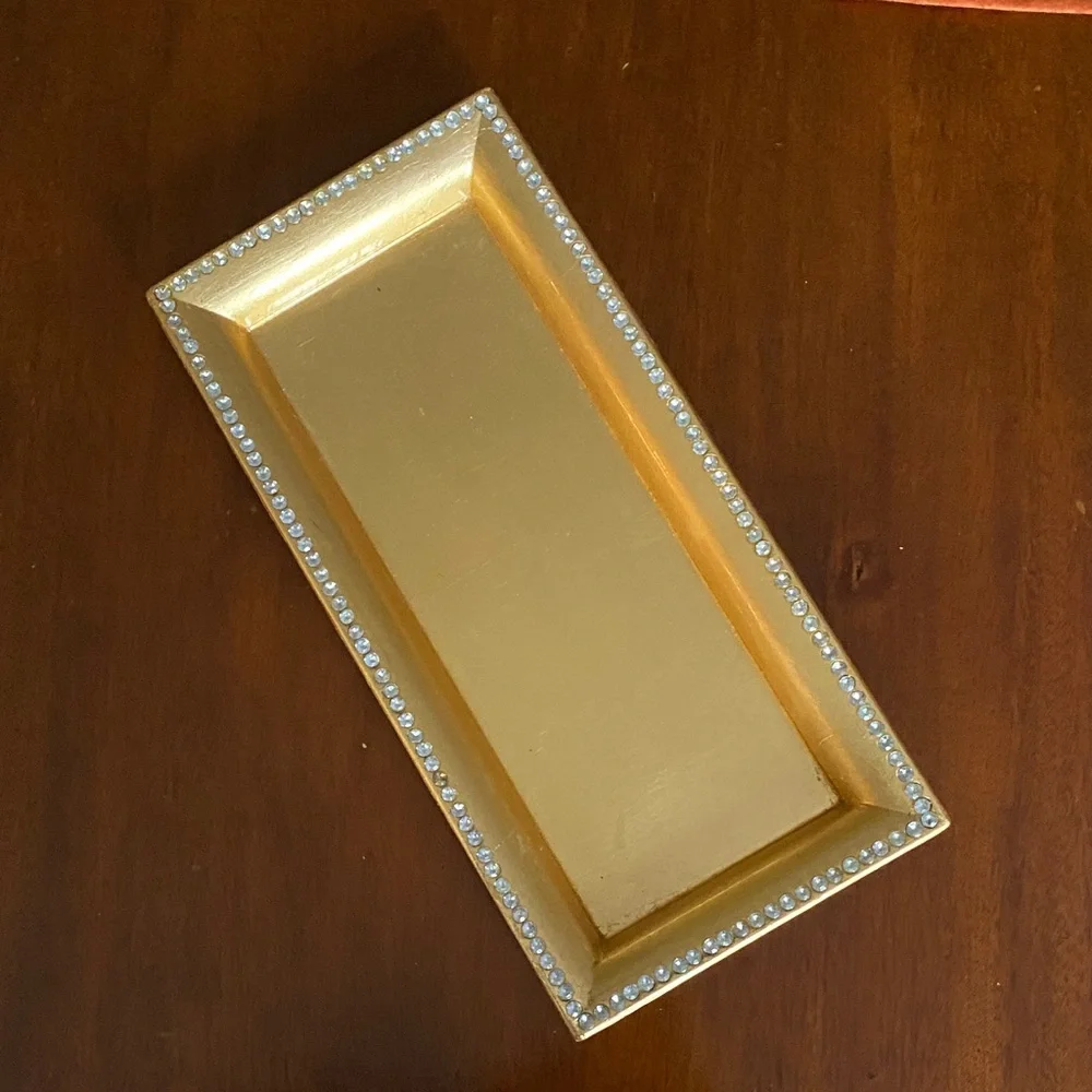 Murval Gold Vanity Tray with Silver Accents